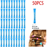 50PCS Hair Perm Rods Set – Multi-Size Cold Wave Curling Rollers for Long & Short Hair