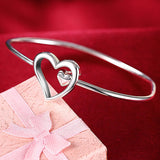 925 Sterling Silver Open Cuff Bracelet for Women - Trendy Adjustable Bangle Jewelry