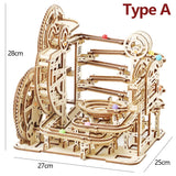 3D Wooden Marble Run Puzzle Kit – DIY Mechanical Model for Kids and Adults