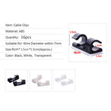 Organizador de cables con clips para gestión de cables, para escritorio y estación de trabajo, organizador de cables ABS, soporte para cables, línea de datos de carga USB, bobinadora