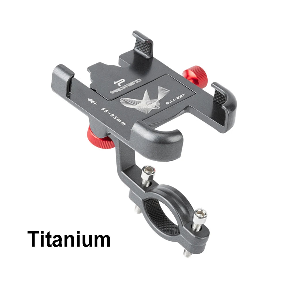 Universal Aluminum Bicycle Phone Holder – Adjustable, Anti-Shake, Easy Install for iPhone & Samsung