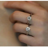 1ct Moissanite Solitaire Ring – 925 Sterling Silver Engagement Ring for Women