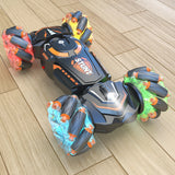 Coche acrobático RC 4x4: juguete de control remoto con luces, rotación de 360° y derrape