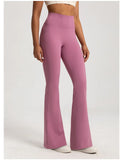High-Waisted Flared Yoga Pants – Waist-Cinching Cotton Bell Bottoms