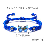 Bonita pulsera con dijes de animales para mujer: aleación de vidrio y zinc, cadena de cuerda con cordones