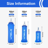 Botella de agua de silicona plegable para deportes al aire libre: ligera y portátil, 500 ml, sin BPA