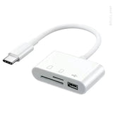 3-in-1 USB-C Card Reader for SD, MicroSD & TF Cards – High-Speed Data Transfer Adapter