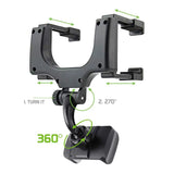 Soporte para teléfono con espejo retrovisor giratorio de 360° para automóvil: ajustable, duradero y de ajuste universal