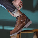 Men's Leather Ankle Boots - Stylish Business Casual & Motorcycle Boots