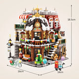 2506-Piece Christmas Café Building Set - City Street View Architecture Blocks