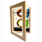 Modern Wall-Mount Art Display Frame – Resin A4 Artwork Storage with Elastic Straps