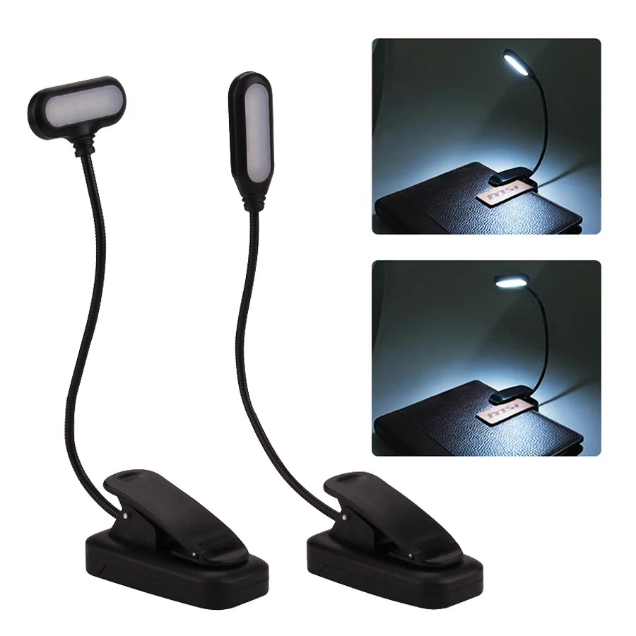 Flexible LED Book Light with Adjustable Clip for Reading