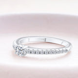 0.3CT Moissanite Sterling Silver Ring - D Color VVS1 Certified Women's Wedding Band