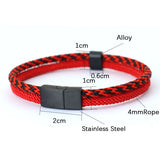 Men's Stainless Steel Rope Chain Bracelet – Bohemian Style Charm Bracelet for Father’s Day and Gifts