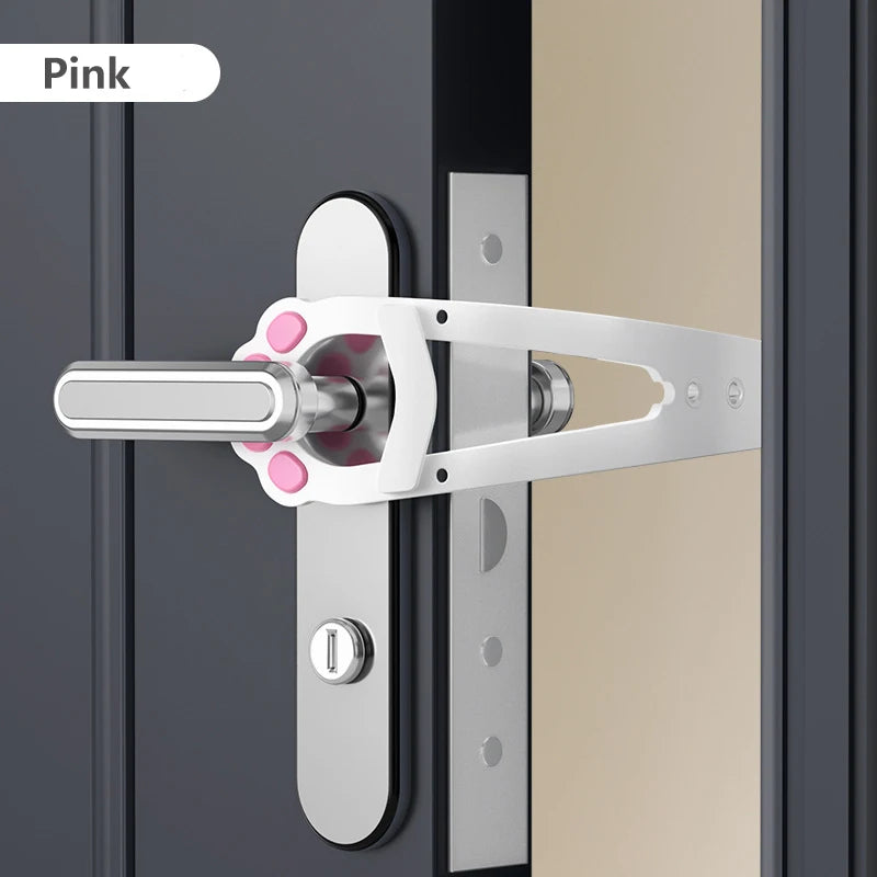 Adjustable No-Drill Cat Door Holder - Pet Safety Latch for Doors (70x310mm)