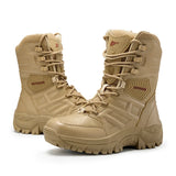 Men’s High-Top Leather Combat Boots – Breathable, Non-Slip Hiking & Outdoor Ankle Boots