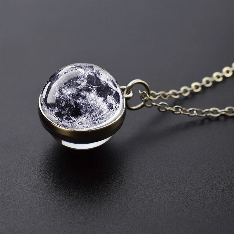 Trendy Glass Ball Pendant Necklace – Unisex Zinc Alloy Chain Design