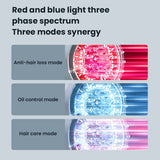 Laser Hair Growth Comb with Red & Blue Light Therapy - Scalp Massager for Thicker Hair