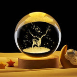 3D Crystal Galaxy Night Light - LED Planetary Lamp for Bedroom Decor