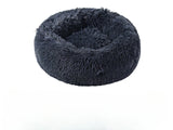 Plush Round Pet Bed - Winter Warm Cat & Dog Nest with Removable Cushion