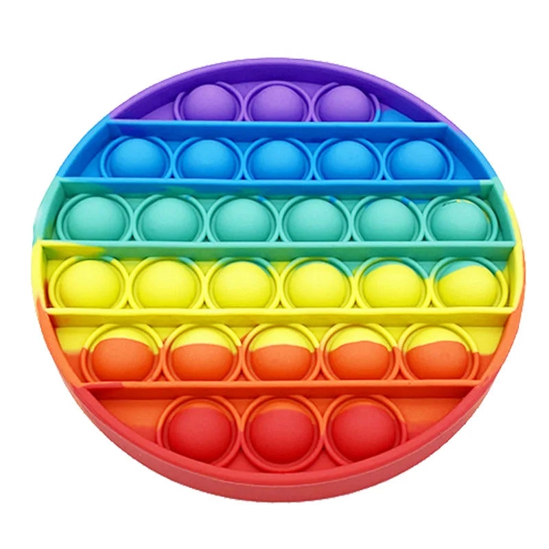 Rainbow Dinosaur Push Pop Fidget Toys - Sensory Stress Relief for Kids & Adults