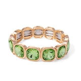 Gold Crystal Beaded Bohemian Elastic Bracelet for Women