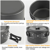 Juego de utensilios de cocina para acampar: juego de vajilla y utensilios de cocina para exteriores antiadherentes con tetera