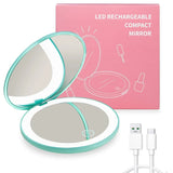 10X Magnification LED Makeup Mirror – Rechargeable Travel Mirror with Touch Control