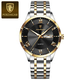 Men's Luxury Stainless Steel Watch – Waterproof, Luminous, Date & Week Display
