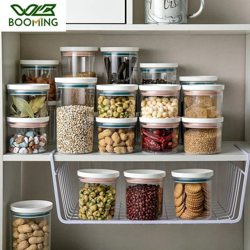 Recipiente hermético para almacenar alimentos: organizador de cocina de plástico sin BPA
