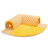 2-in-1 Cat Tunnel Bed - Plush Play Tunnel & Hideaway House for Kittens (60x60cm)
