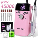 Rechargeable Electric Nail Drill Machine – 45000 RPM for Professional Manicure & Pedicure