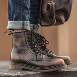 Men's & Women's Genuine Leather Motorcycle Boots – Waterproof, Anti-Slip Ankle Boots for All Seasons