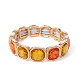 Gold Crystal Beaded Bohemian Elastic Bracelet for Women