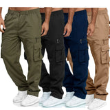 Men's Casual Cargo Pants with Zip and Side Pockets – Lightweight Polyester for Comfort and Durability