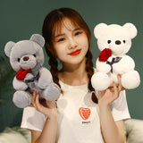 Rose Teddy Bear Plush - Romantic Stuffed Animal Gift for Valentine's Day
