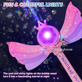 360° Rotatable Bubble Machine Gun for Kids – LED Light, Leak-Proof, High Output for Parties & Outdoor Play