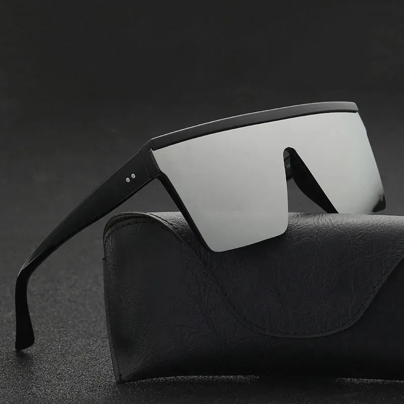 Gafas de sol vintage con parte superior plana: gafas de sol cuadradas negras con degradado UV400 para hombres y mujeres