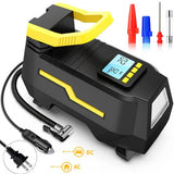 High-Power Portable Air Compressor Pump with Digital Pressure Gauge & LED Light for Car and Home