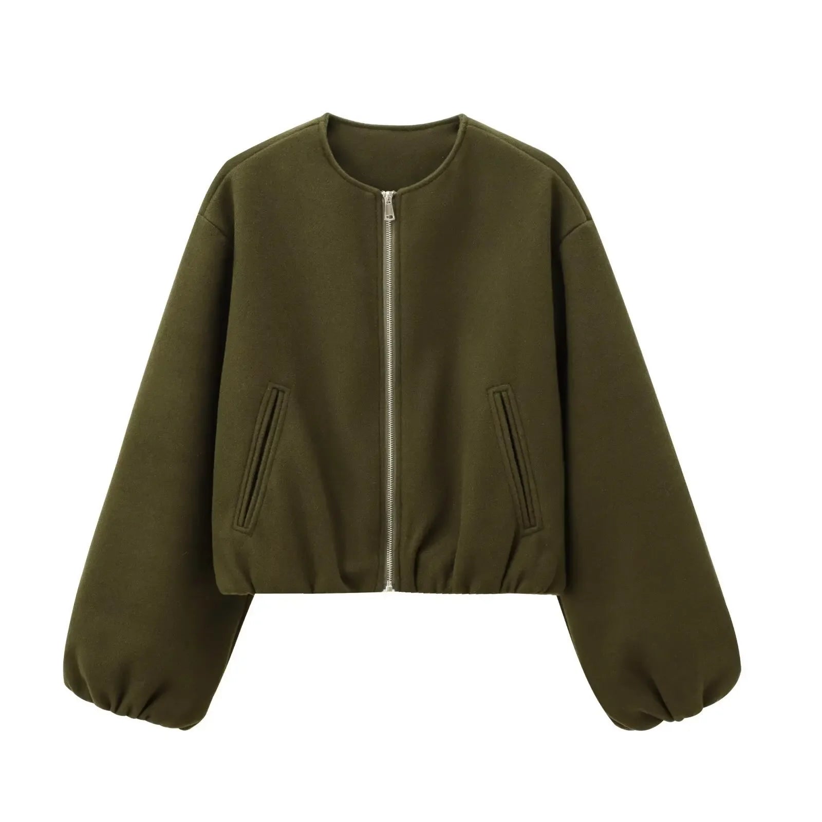 Women's Stylish Bomber Jacket with Crew Neck – Soft, Trendy & Versatile Outerwear