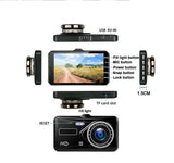 4.0 Inch Full HD Car Dashcam with Front and Rear Cameras – Night Vision, G-Sensor, and Loop Recording