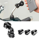 Universal Motorcycle Phone Holder – Adjustable Mount for Handlebar, Stem, and Mirror with Gravity Expansion