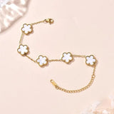 Trendy Stainless Steel Plant Charm Bracelet for Women