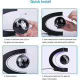 Magnetic Levitating Globe Lamp - Floating World Map with LED Lights