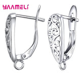Sterling Silver Hoop Earrings with Cubic Zirconia – Elegant Jewelry for Women