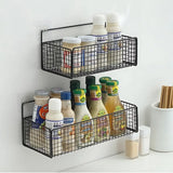 Estante de almacenamiento para baño: elegante estante de pared de hierro para un almacenamiento organizado (negro/blanco)