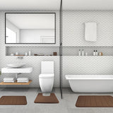 Alfombrilla de baño de espuma viscoelástica superabsorbente: alfombra antideslizante para ducha y bañera