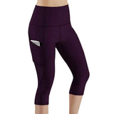 Seamless High-Waist Maternity Yoga Leggings with Pockets – Full-Length, Breathable Stretch Pants