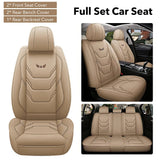 Universal Fit PU Leather Car Seat Covers – Full Set Waterproof Cushion Pads for 5 Seats