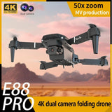E88 Mini Foldable Drone with 4K Camera – WiFi FPV RC Quadcopter for Kids & Beginners